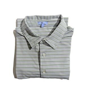 GenTeal Polo Shirt Mens XL Green White Stripe Performance Golf Stretch